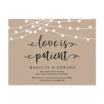 String-Lichter, Liebe ist geduldig, Hochzeit versc