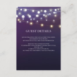 String Light Abend Wedding Guest Information Begleitkarte