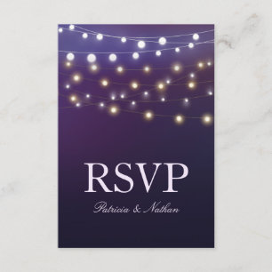 String Light Abend Wedding RSVP Karte