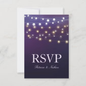 String Light Abend Wedding RSVP Karte (Vorderseite)
