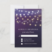 String Light Abend Wedding RSVP Karte (Rückseite)