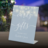 String Light Dusty Blue Script Cards und Geschenke Sockelschild