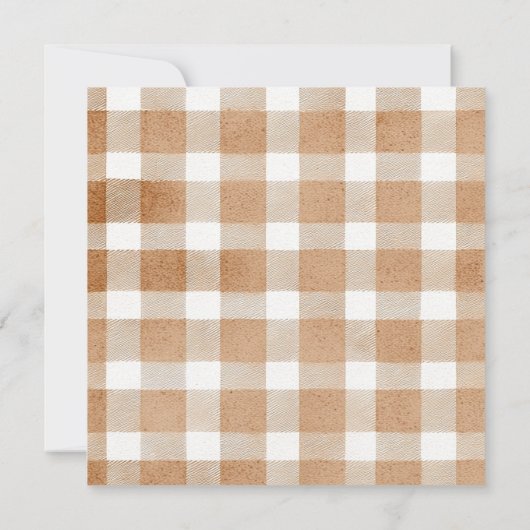 String Light Gingham Pumpkin Gender Reveal Party  Einladung (Rückseite)