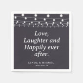 String Light Liebe Lachen und glücklich immer nach Serviette (Vorderseite)