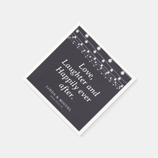 String Light Liebe Lachen und glücklich immer nach Serviette (Ecke)