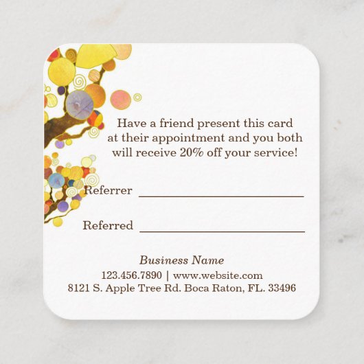 String Light Liebe Trees Business Empfehlungskarte (Rückseite)