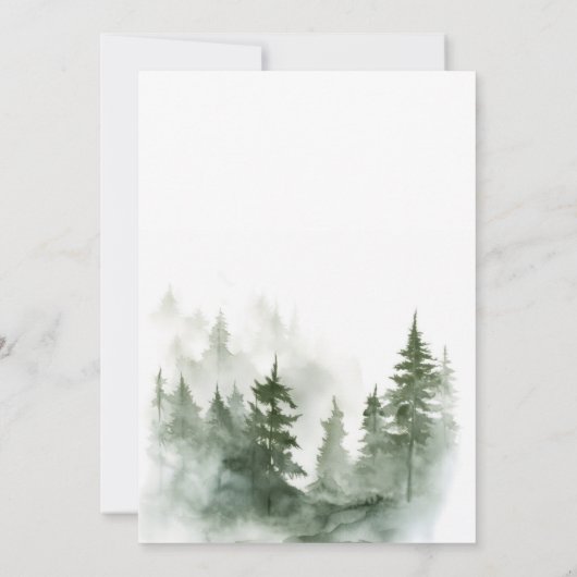 String Light Pine Trees Weihnachts-Party Einladung (Rückseite)