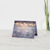 String Light Rustic Wood Foto Feiertagskarte (Rückseite)