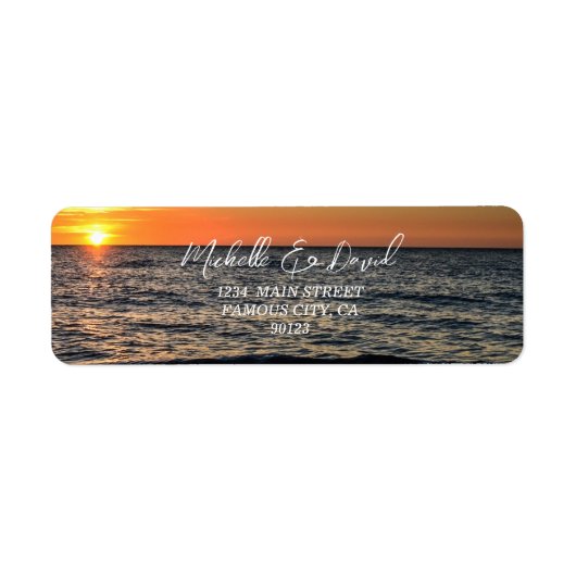 String Light Sunset Beach Address Label (Vorne)