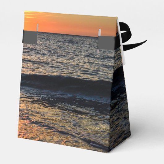 String Light Sunset Beach Hochzeitsbox Geschenkschachtel (Rückseite)