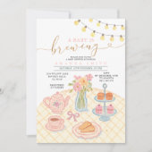 String Light Tea Party Einladung (Vorderseite)