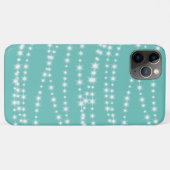 String Lights auf türkisfarbenem iPhone Case (Rückseite (Horizontal))