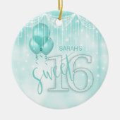 String Lights & Balloons Sweet 16 Aquamarin ID473 Keramik Ornament (Vorne)