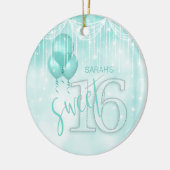 String Lights & Balloons Sweet 16 Aquamarin ID473 Keramik Ornament (Links)