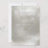 String Lights & Balloons Sweet 16 Champagne ID473 Einladung (Rückseite)