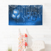 String Lights & Balloons Sweet 16 Dk Blue ID473 Banner (Insitu)