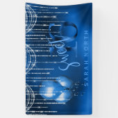 String Lights & Balloons Sweet 16 Dk Blue ID473 Banner (Vertikal)