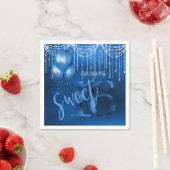 String Lights & Balloons Sweet 16 Dk Blue ID473 Serviette (Beispiel)