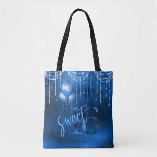 String Lights & Balloons Sweet 16 Dk Blue ID473 Tasche (Vorderseite)