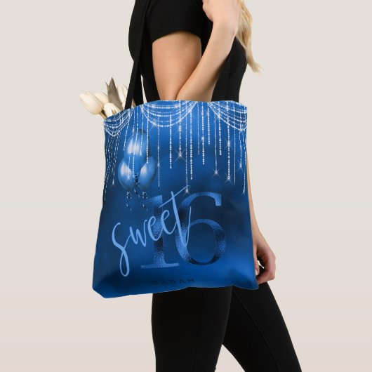 String Lights & Balloons Sweet 16 Dk Blue ID473 Tasche (Von Nahem)