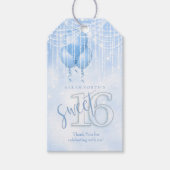 String Lights & Balloons Sweet 16 Lt. Blue ID473 Geschenkanhänger (Vorderseite)