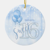String Lights & Balloons Sweet 16 Lt. Blue ID473 Keramik Ornament (Vorne)