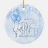 String Lights & Balloons Sweet 16 Lt. Blue ID473 Keramik Ornament (Hinten)