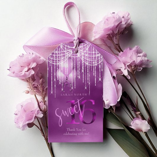 String Lights & Balloons Sweet 16 Orchid ID473 Geschenkanhänger