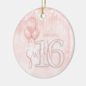 String Lights & Balloons Sweet 16 Rose Gold ID473 Keramikornament (Links)