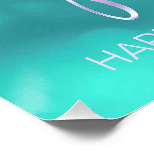 String Lights & Balloons Sweet 16 TealPurple ID473 Poster (Ecke)