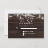 String Lights Barn Mason Jar GRILLEN Wedding RSVP Karte (Vorderseite)