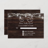 String Lights Barn Mason Jar GRILLEN Wedding RSVP Karte (Vorne/Hinten)