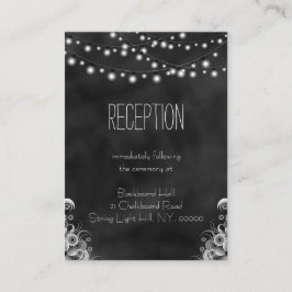 String Lights Black Chalkboard Empfang Umschließun Begleitkarte