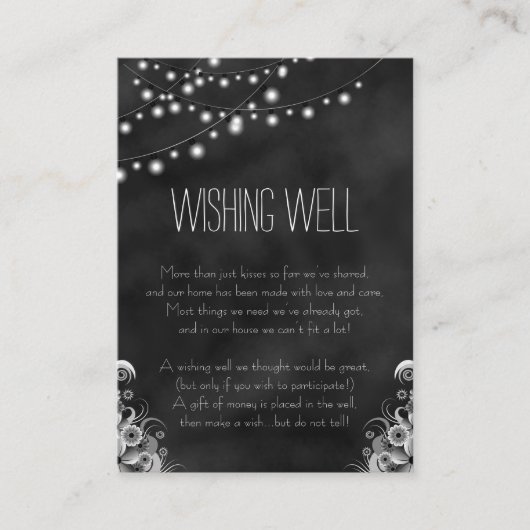 String Lights Black Chalkboard wünscht gut Begleitkarte (Vorderseite)