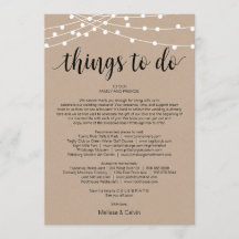 String Lights, Black, What to do, Itinerary Card