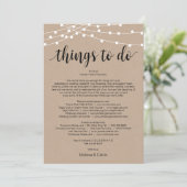 String Lights, Black, What to do, Itinerary Card Programm (Stehend Vorderseite)