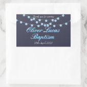 String Lights Blue Baptisse Christening Fevor Rechteckiger Aufkleber (Tasche)