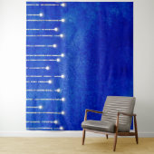 String Lights Blue Christmas Foto Stand Hintergrun Wandteppich (Beispiel)