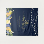 String Lights & Blume 50. Hochzeitstag T Wandteppich (Vorderseite (Horizontal))