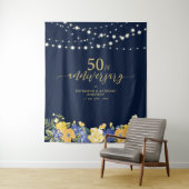 String Lights & Blume 50. Hochzeitstag T Wandteppich (Beispiel)