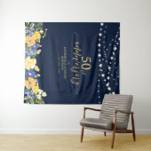 String Lights & Blume 50. Hochzeitstag T Wandteppich (Beispiel (Horizontal))