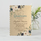 String Lights Blume Kraft Quinceañera Einladung (Stehend Vorderseite)