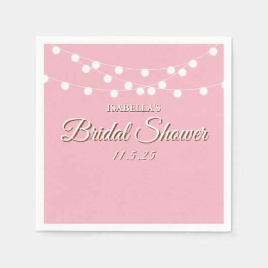 String Lights-Brautparty Serviette (Vorderseite)