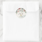 String Lights, Brush Stroke, Blumenherzen Hochzeit Runder Aufkleber (Tasche)