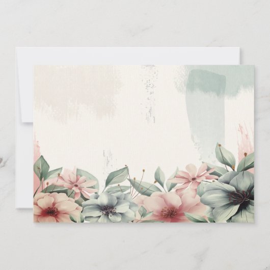 String Lights, Brush Stroke, Blumenzehen Einladung (Rückseite)