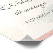 String Lights, Brush Stroke, floral Save the Date Poster (Ecke)