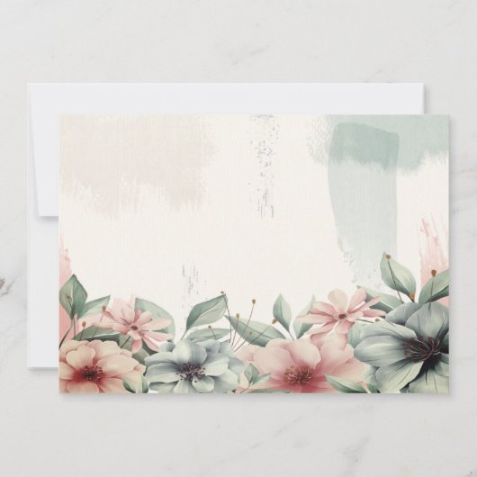 String Lights, Brush Stroke, floral UAWG Einladung (Rückseite)