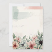 String Lights, Brush Stroke, floral Verlobung Einladung (Rückseite)