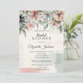 String Lights, Brush Stroke, florales Brautparty Einladung (Stehend Vorderseite)