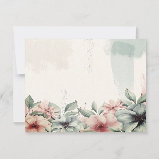 String Lights, Brush Stroke, Probe mit Blumen Einladung (Rückseite)